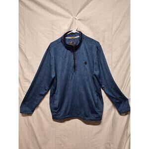Rugby University Men’s Large Extreme Stretch 1/4 Zip Pullover w/ Pockets Blue.
